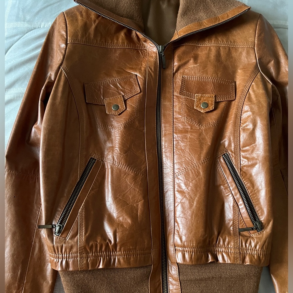 Women's Tan Leather Jacket